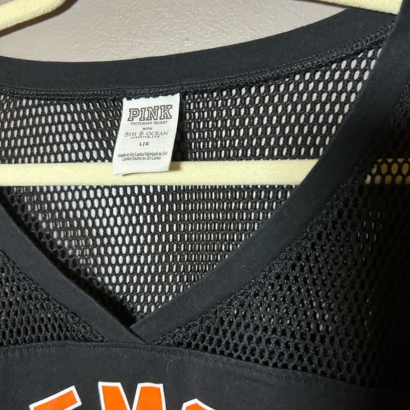 PINK Victoria's Secret Black and Orange Clemson Crop Top - Picture 2 of 7